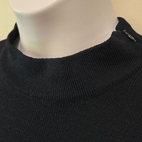 ST. JOHN by Marie Gray Santana Knit Sweater Size Large Ribbon Mock Neck Holiday - Picture 7 of 14